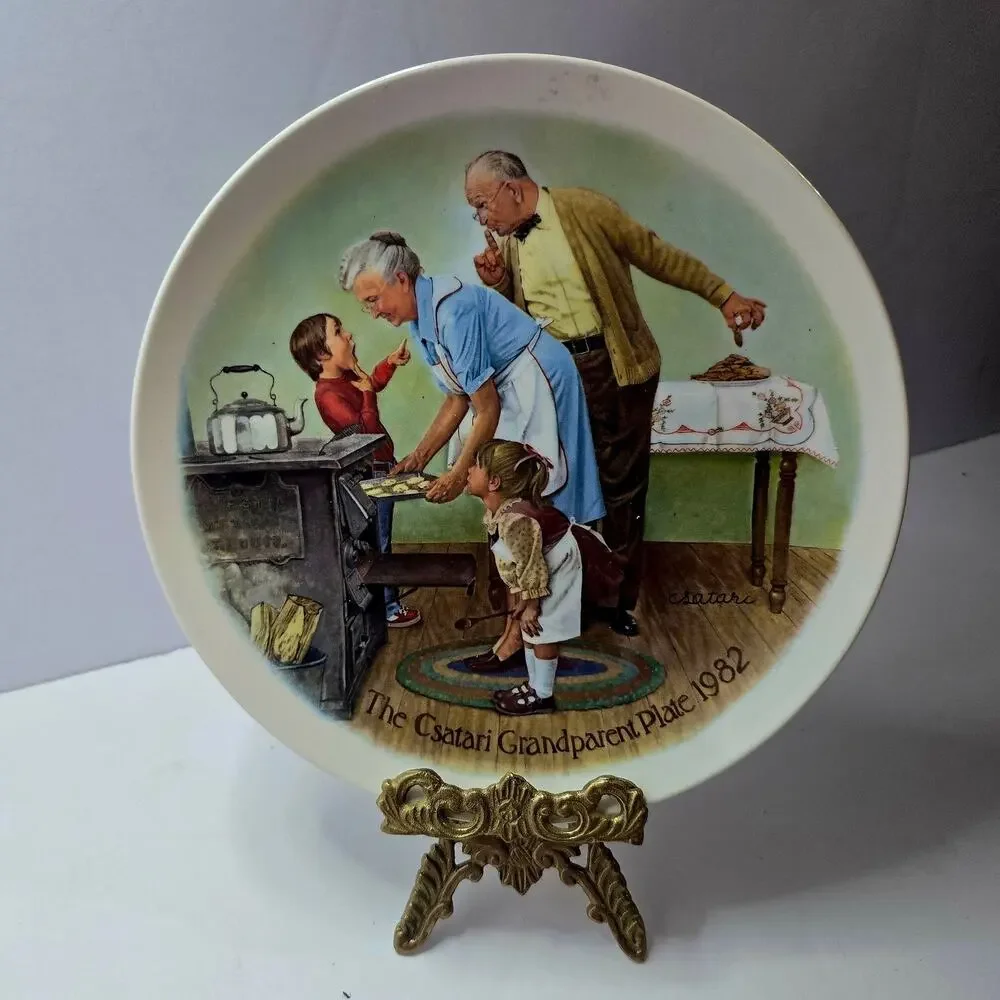 Knowles The Cookie Tasting Joseph Csatari Grandparent Plate 1982 USA